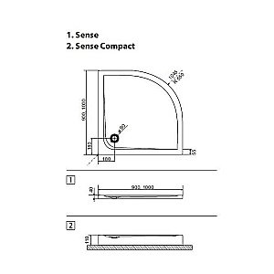 Душевой поддон Exellent SENSE 100х100 купить в интернет-магазине Sanbest